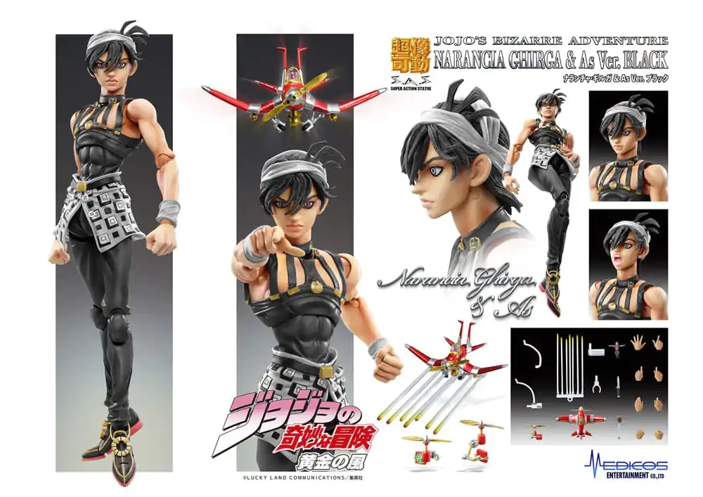 JoJo's Bizarre Adventure Part 5: Golden Wind Action Figure Chozokado (Narancia Ghirga & As Ver. Black) 15 cm termékfotó