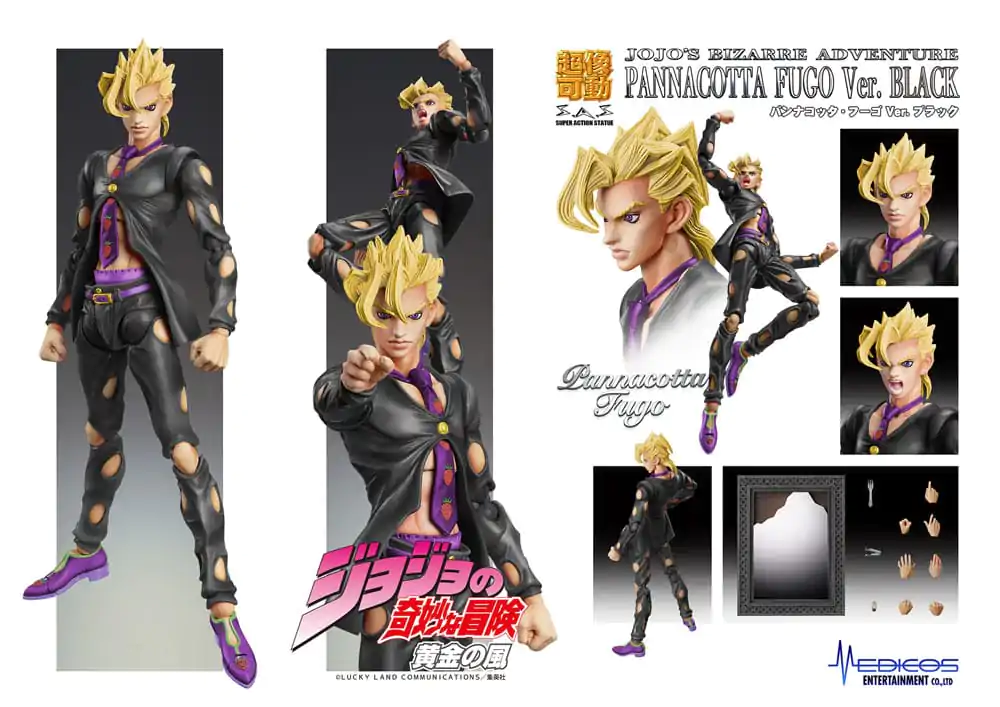 JoJo's Bizarre Adventure Part 5: Golden Wind Chozokado (Pannacotta Fugo Ver. Black) akciófigura 15 cm termékfotó