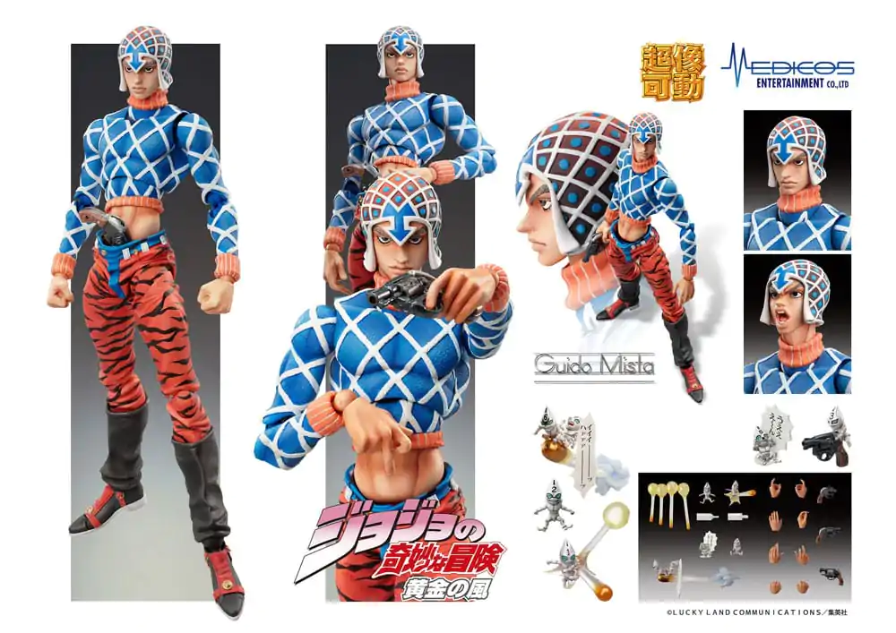 JoJo's Bizarre Adventure Part 5 Statue Legend Chozokado Guido Mista & S P (re-run) PVC szobor figura 15 cm termékfotó