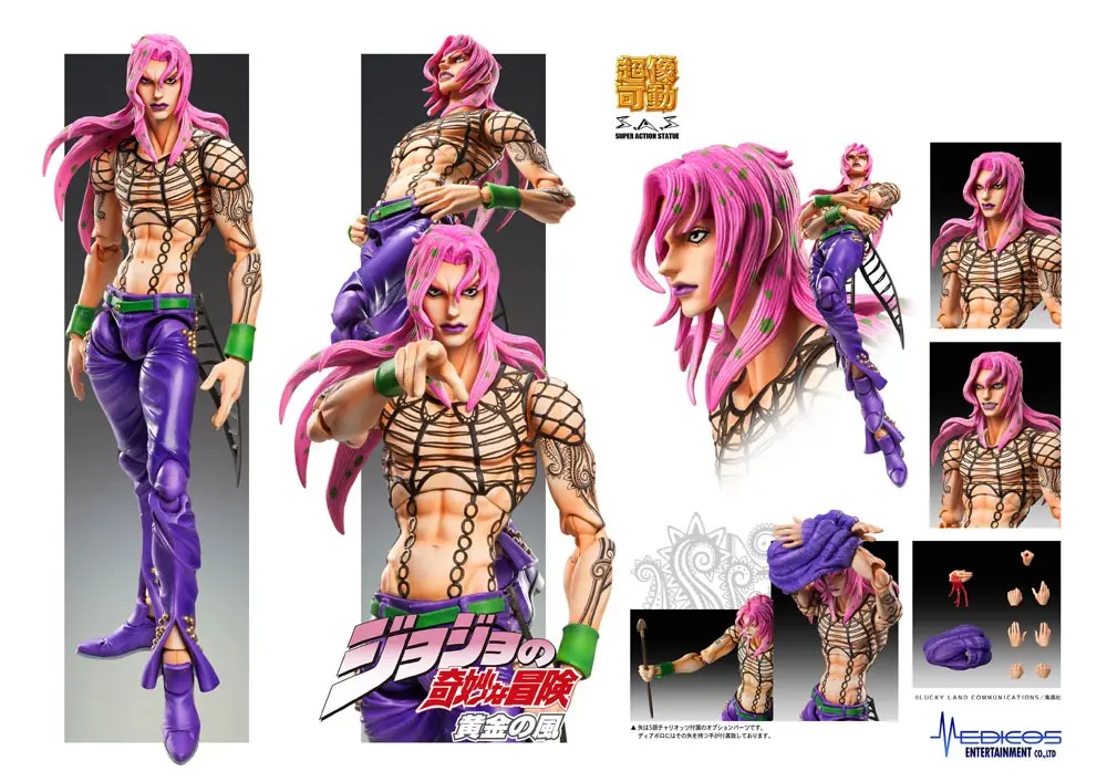 JoJo's Bizarre Adventure Part5 Super Action Chozokado (Diavolo) akciófigura 16 cm termékfotó