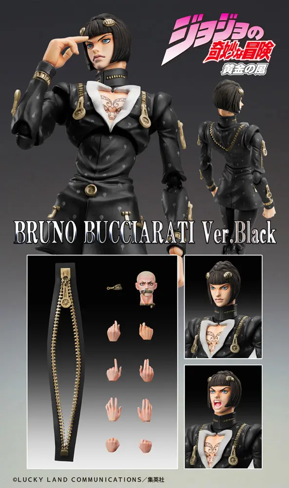 JoJo's Bizarre Adventure Part6 Stone Ocean Chozokado (Bruno Bucciarati Ver. Black) akciófigura 15 cm termékfotó