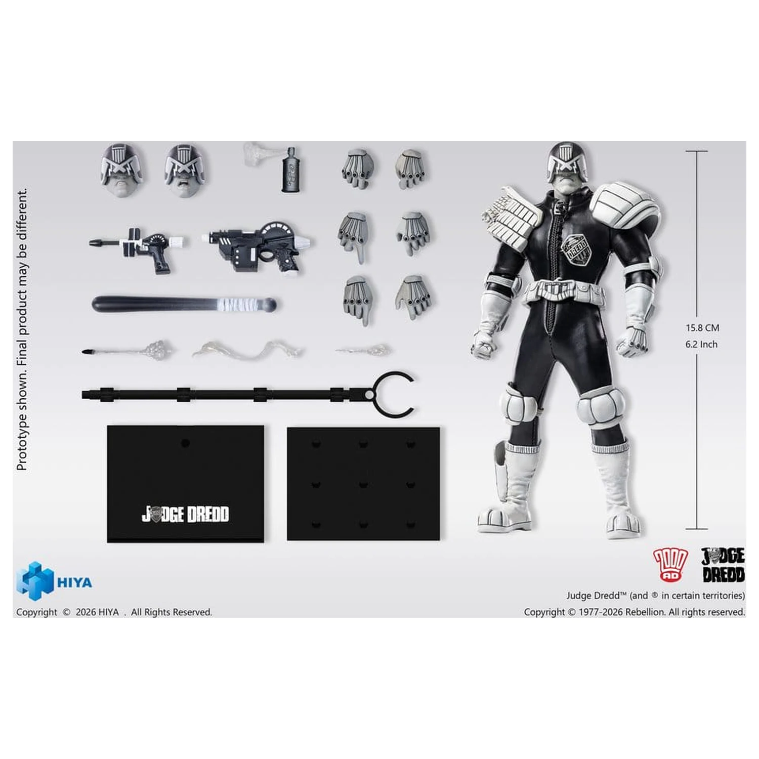Judge Dredd Exquisite Super 1/12 Judge Dredd Black & White Ver. akciófigura 15 cm termékfotó