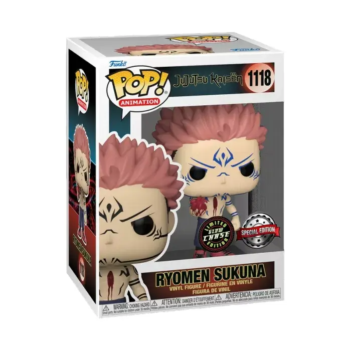 Jujutsu Kaisen Funko POP & Buddy! Animation Vinyl figura Sukuna w/Heart 9 cm Chase [SÉRÜLT CSOMAGOLÁS] termékfotó