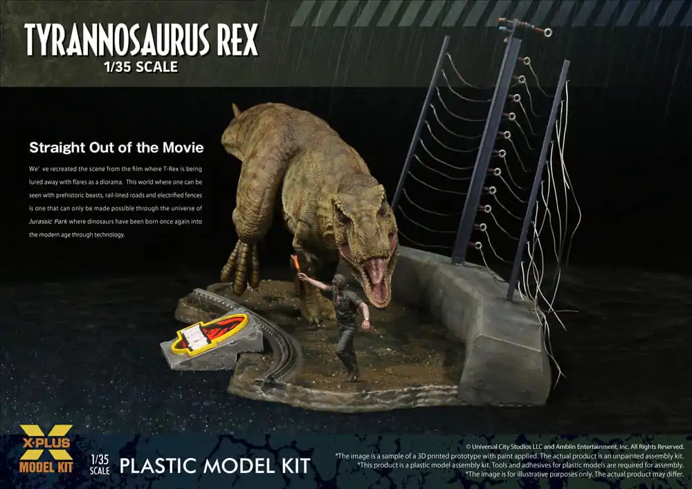 Jurassic Park 1/35 Tyrannosaurus Rex Műanyag modell készlet 42 cm termékfotó