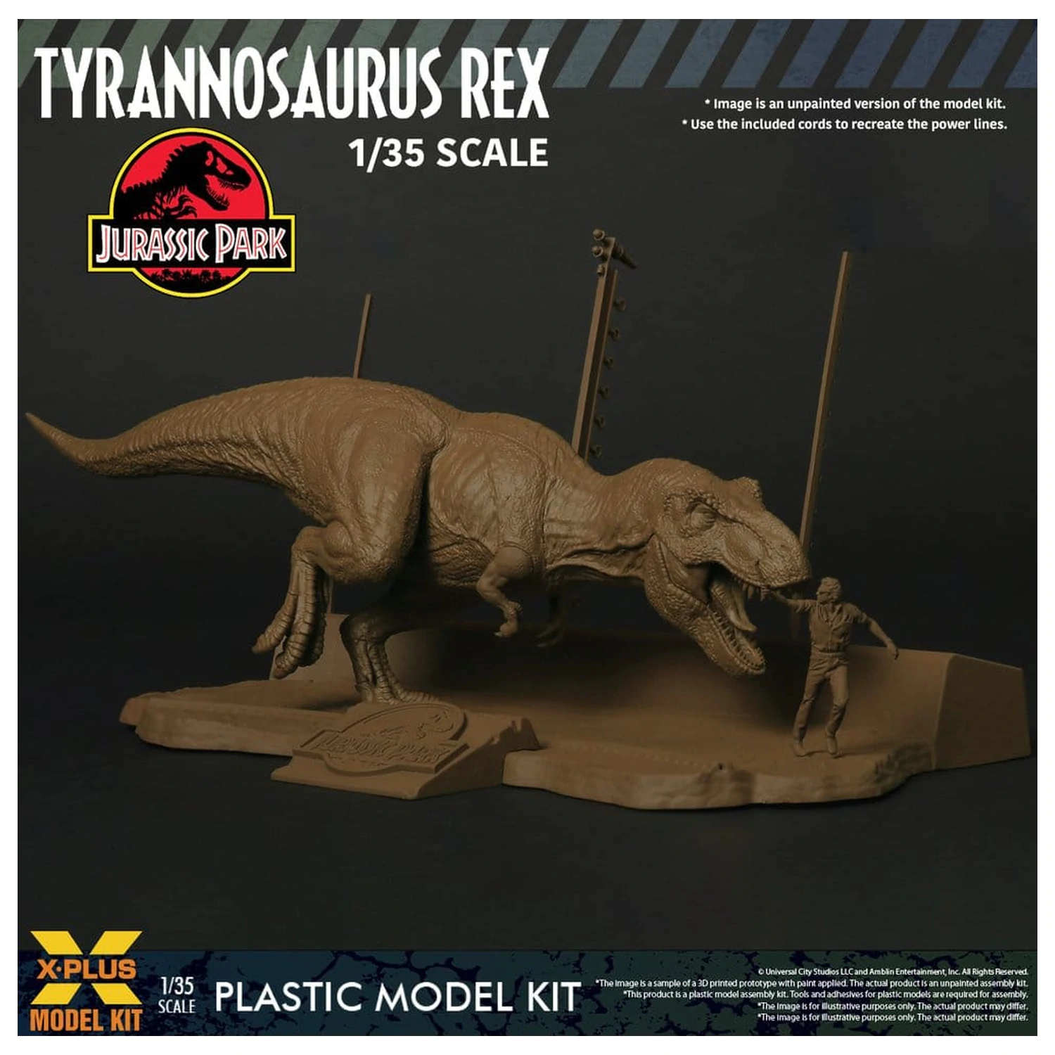 Jurassic Park 1/35 Tyrannosaurus Rex Műanyag modell készlet 42 cm termékfotó