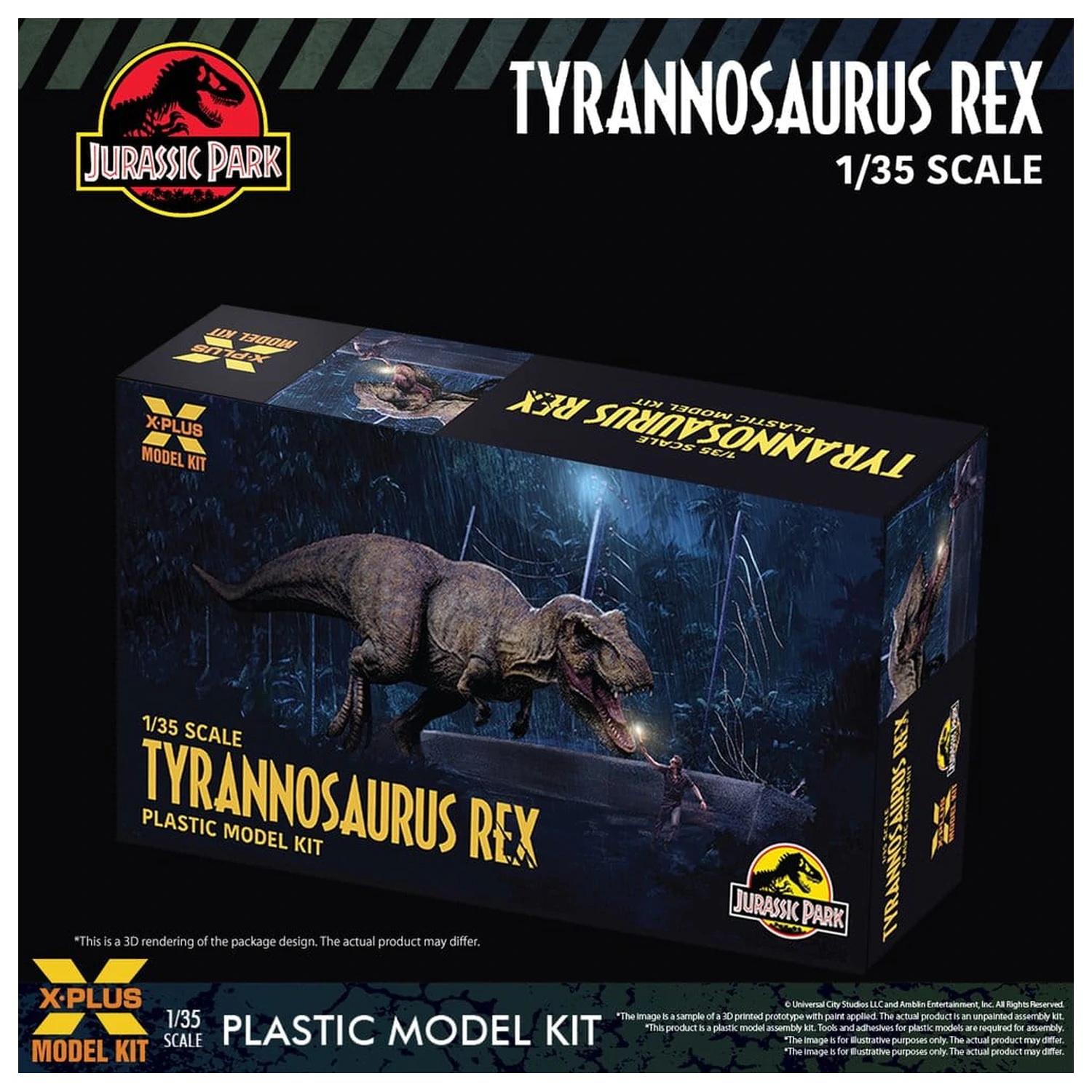 Jurassic Park 1/35 Tyrannosaurus Rex Műanyag modell készlet 42 cm termékfotó