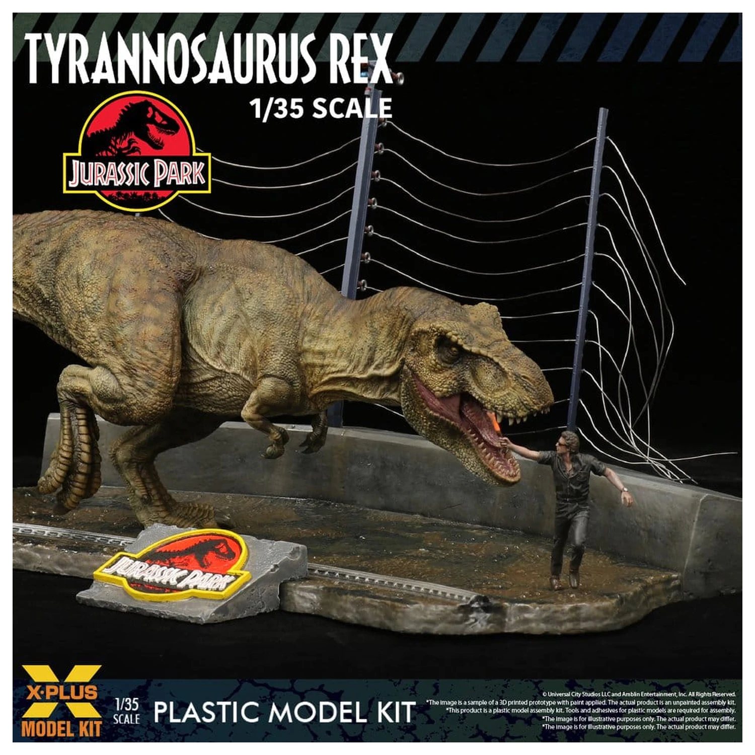Jurassic Park 1/35 Tyrannosaurus Rex Műanyag modell készlet 42 cm termékfotó
