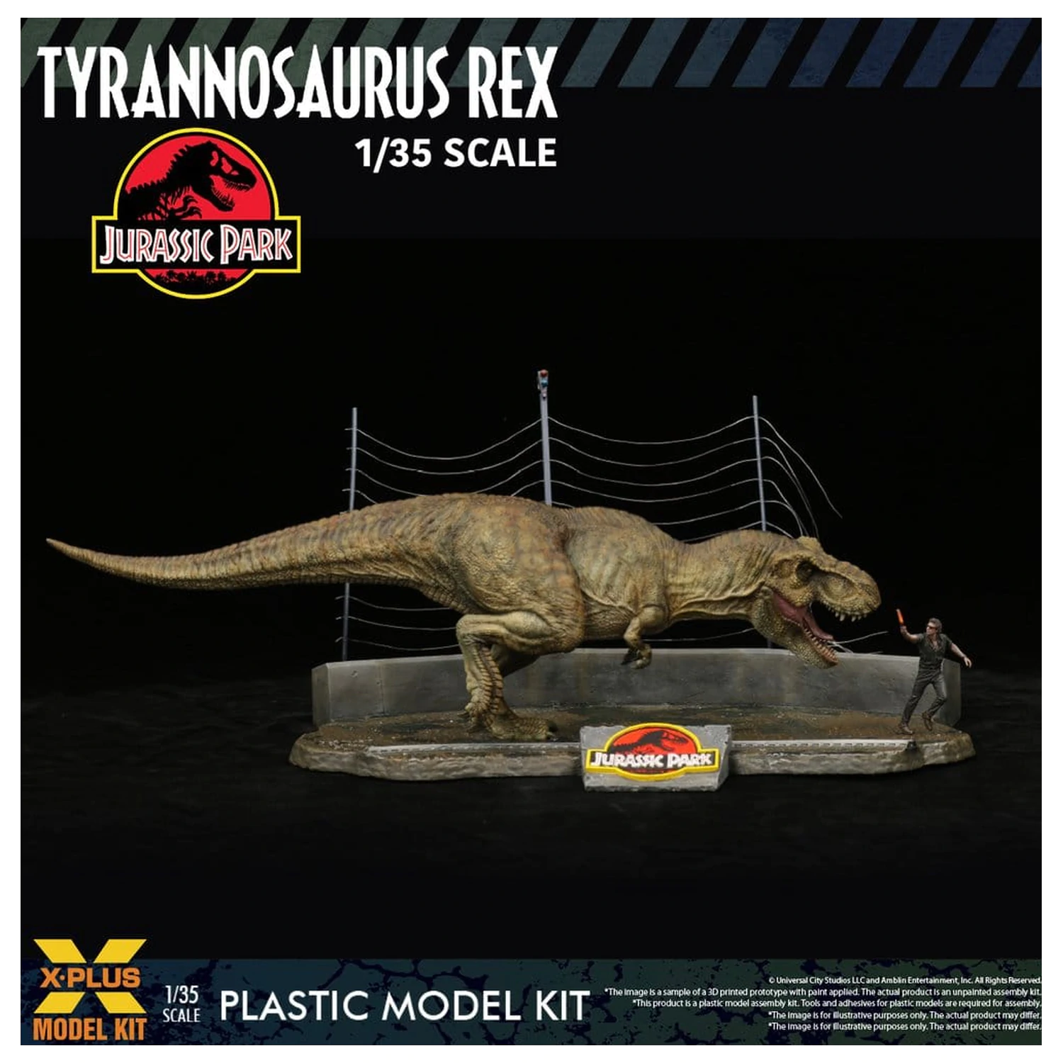 Jurassic Park 1/35 Tyrannosaurus Rex Műanyag modell készlet 42 cm termékfotó