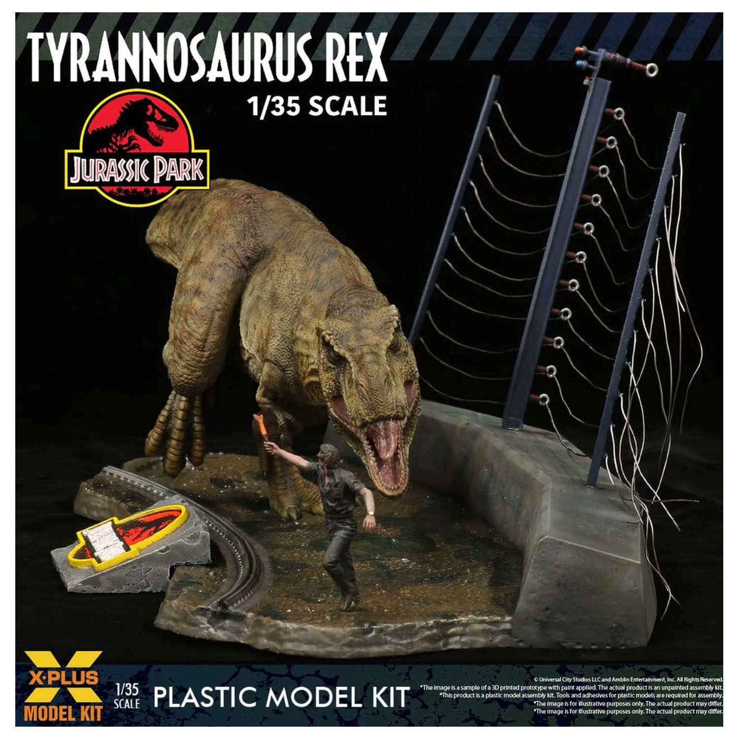 Jurassic Park 1/35 Tyrannosaurus Rex Műanyag modell készlet 42 cm termékfotó