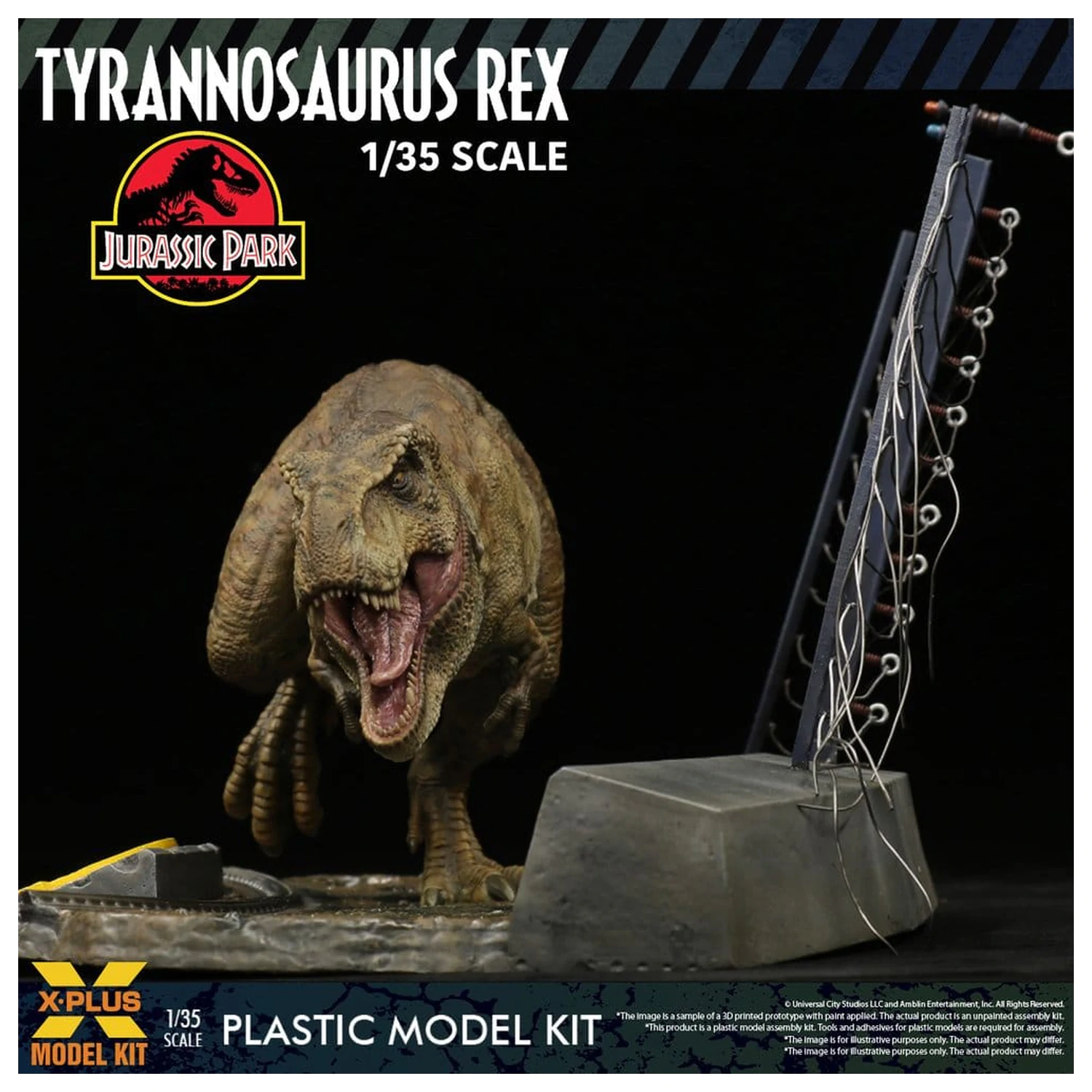 Jurassic Park 1/35 Tyrannosaurus Rex Műanyag modell készlet 42 cm termékfotó