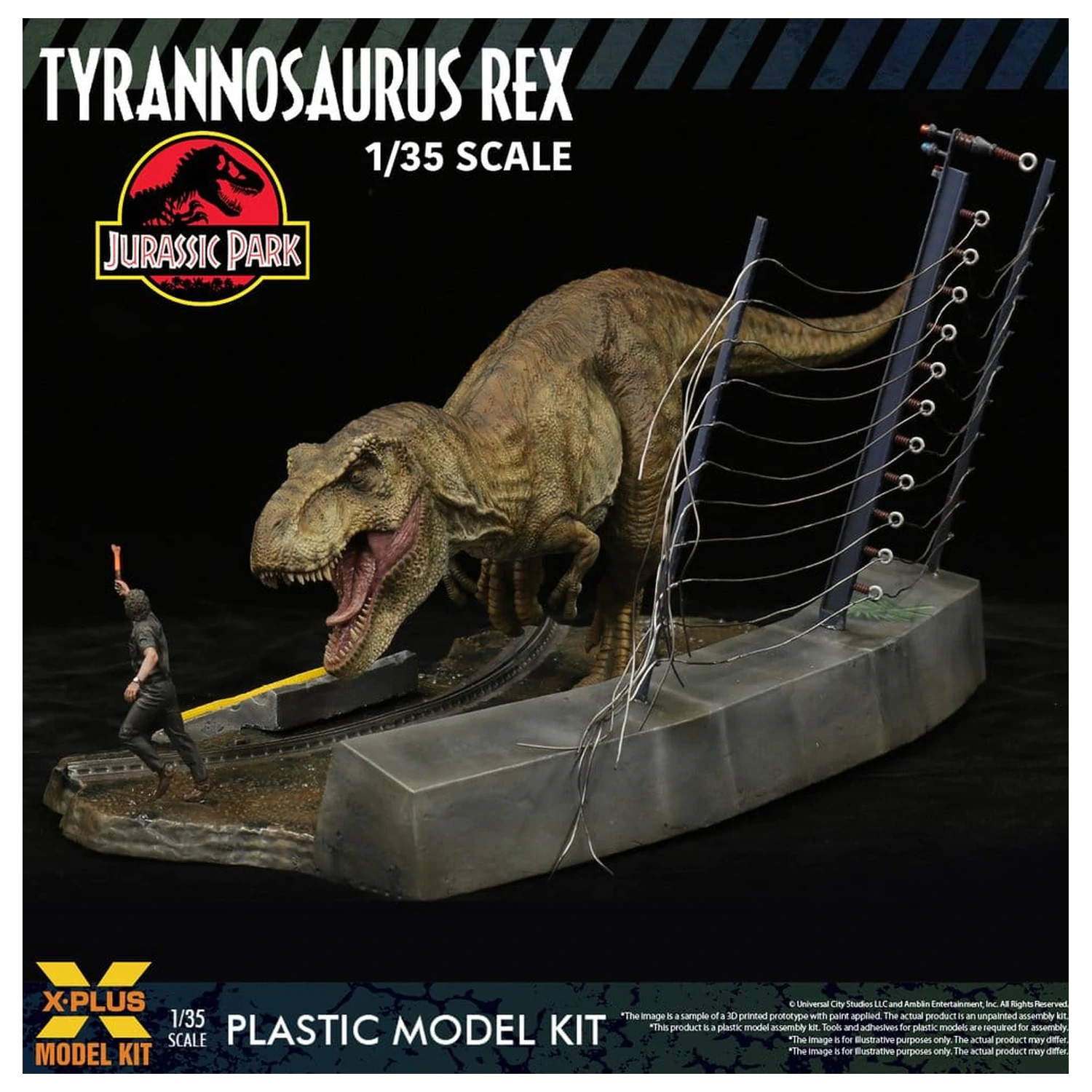 Jurassic Park 1/35 Tyrannosaurus Rex Műanyag modell készlet 42 cm termékfotó