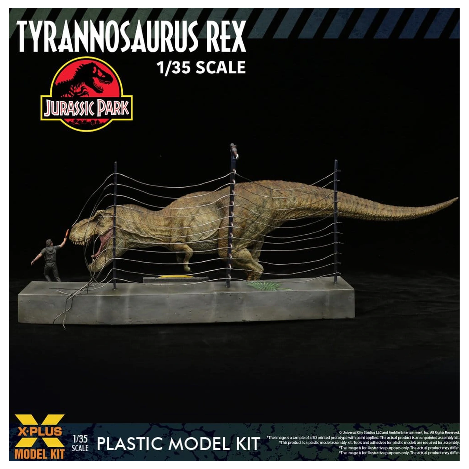 Jurassic Park 1/35 Tyrannosaurus Rex Műanyag modell készlet 42 cm termékfotó