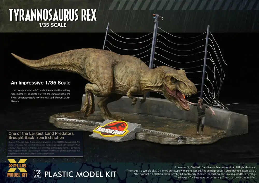 Jurassic Park 1/35 Tyrannosaurus Rex Műanyag modell készlet 42 cm termékfotó
