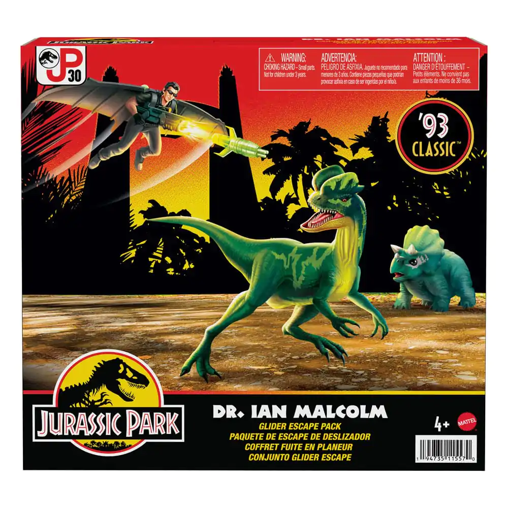 Jurassic Park '93 Classic Dr. Ian Malcolm Glider Escape Pack akciófigura 10 cm termékfotó