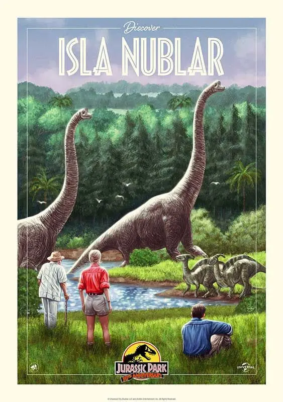 Jurassic Park Art Print 30th Anniversary Edition Limited Isla Nublar Edition 42 x 30 cm termékfotó