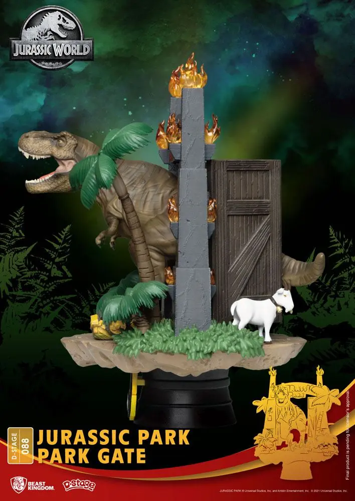 Jurassic Park D-Stage Park Gate PVC Diorama szobor 15 cm termékfotó