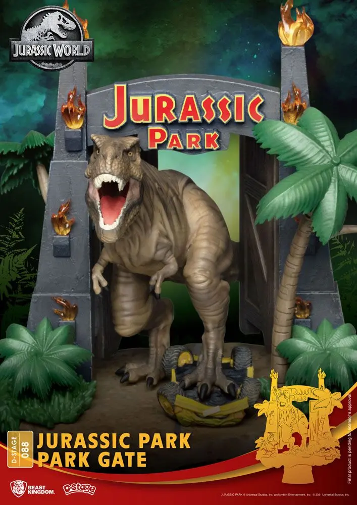 Jurassic Park D-Stage Park Gate PVC Diorama szobor 15 cm termékfotó
