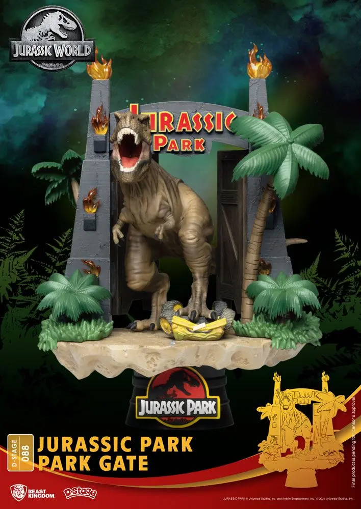 Jurassic Park D-Stage Park Gate PVC Diorama szobor 15 cm termékfotó