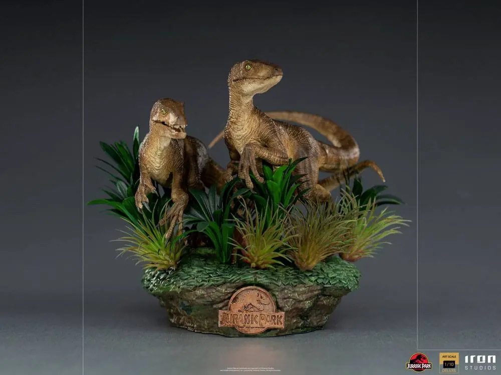Jurassic Park Deluxe Art Scale 1/10 Just The Two Raptors szobor figura 20 cm termékfotó