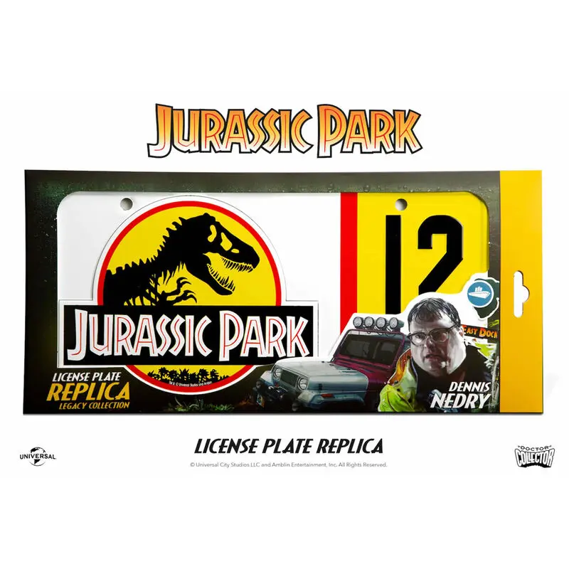 Jurassic Park Dennis Nedry rendszámtábla replika termékfotó