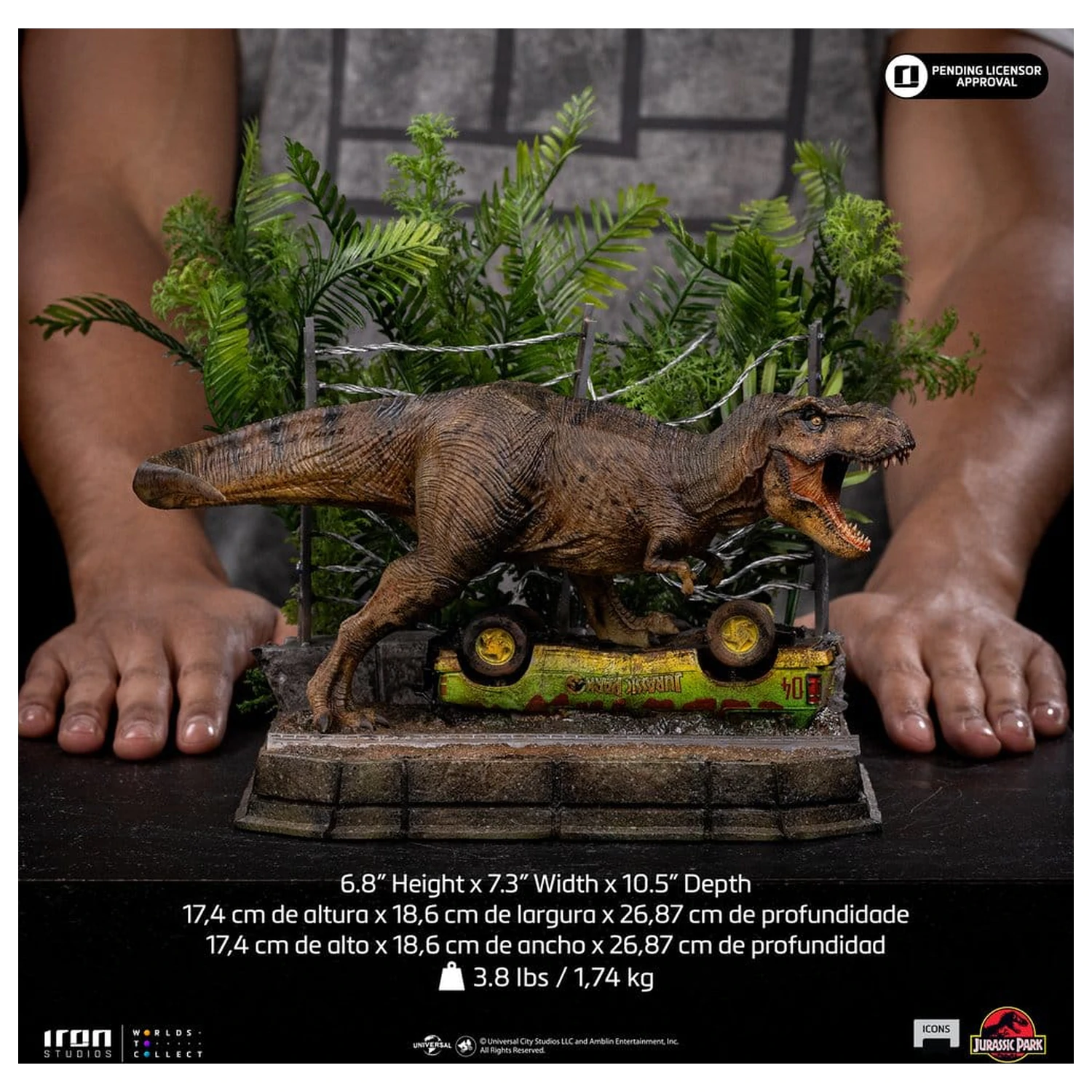 Jurassic Park Icons szobor figura T-Rex Breakout Set A 17 cm termékfotó