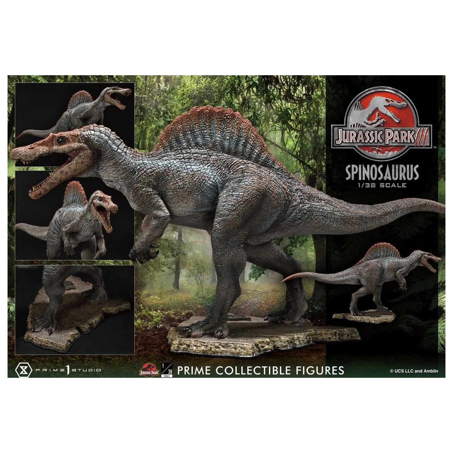 Jurassic Park III (Film) Prime Collectible Figures szobor figura 1/38 Spinosaurus 24 cm termékfotó