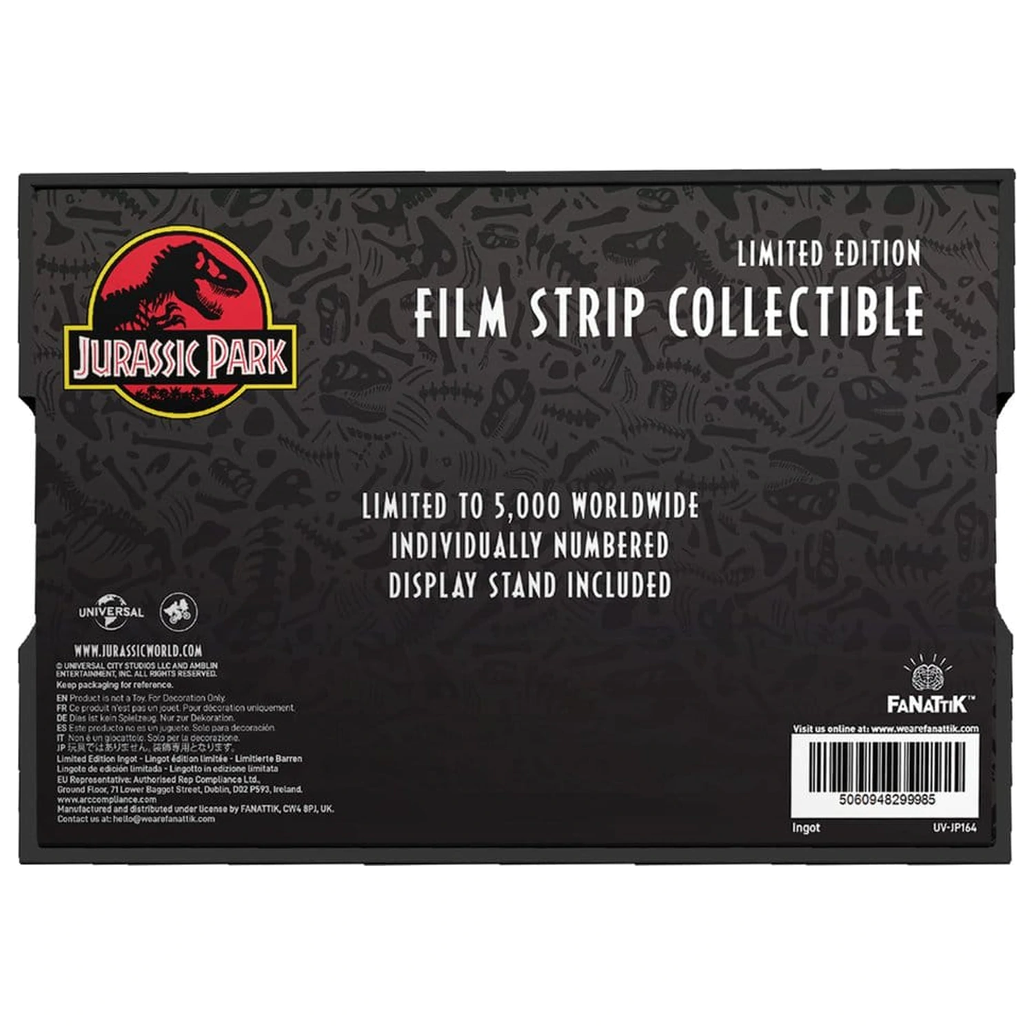 Jurassic Park Ingot Metal Film Strip Collectible 12 cm termékfotó