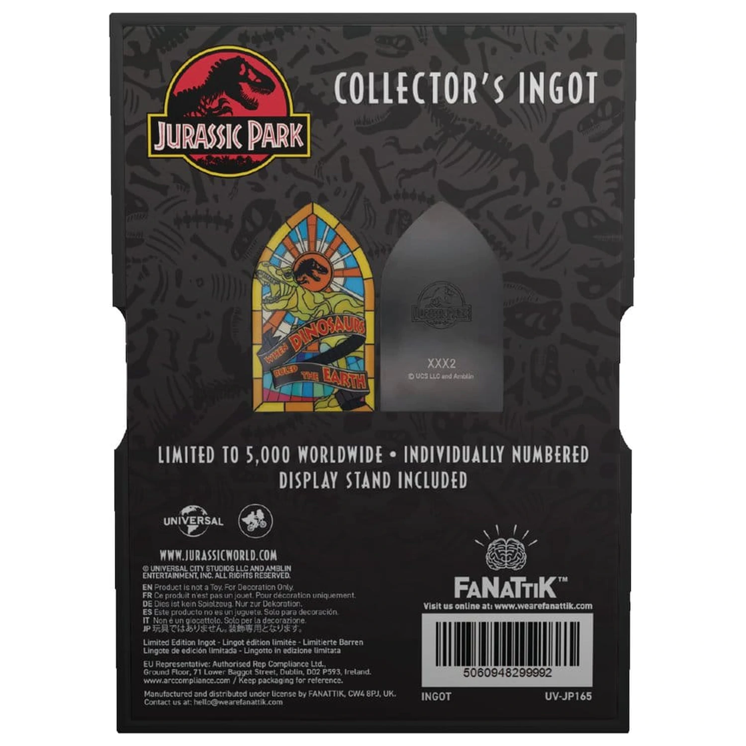 Jurassic Park Ingot Stained Glass Style Metal 11 cm termékfotó