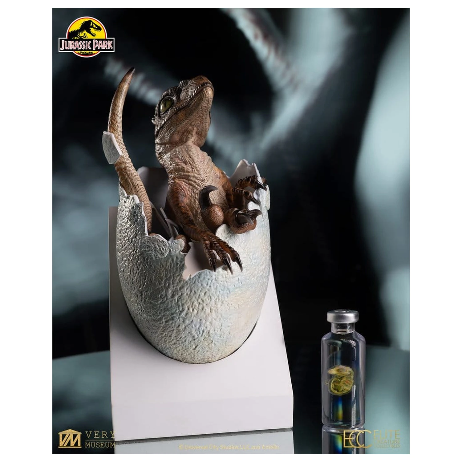 Jurassic Park mellszobor figura replika Velociraptor Hatching Egg 24 cm termékfotó