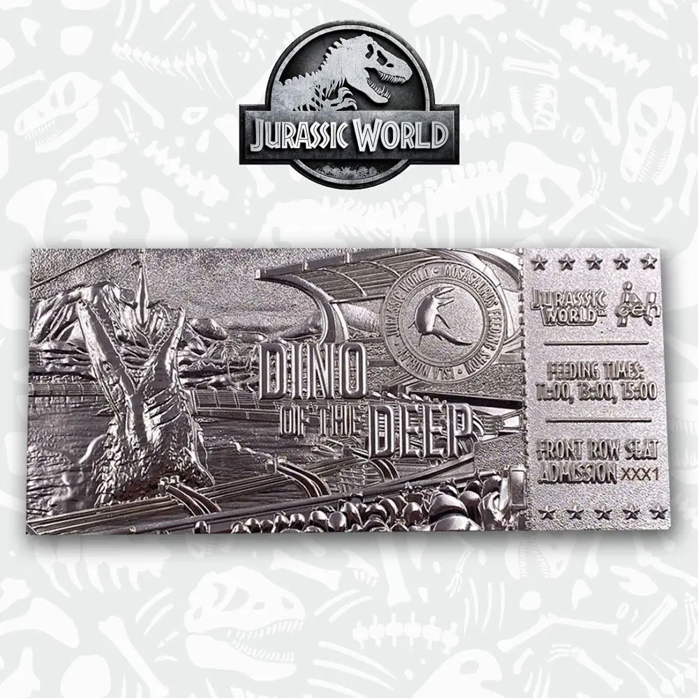 Jurassic Park Mosasaurus Ticket Ticket replika (Ezüstözött) termékfotó