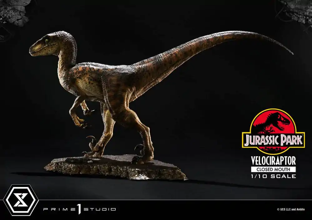 Jurassic Park Prime Collectibles 1/10 Velociraptor Closed Mouth szobor figura 19 cm termékfotó