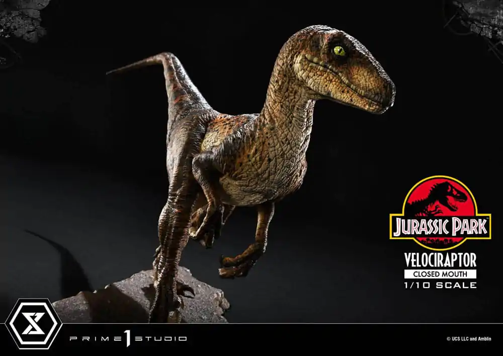 Jurassic Park Prime Collectibles 1/10 Velociraptor Closed Mouth szobor figura 19 cm termékfotó