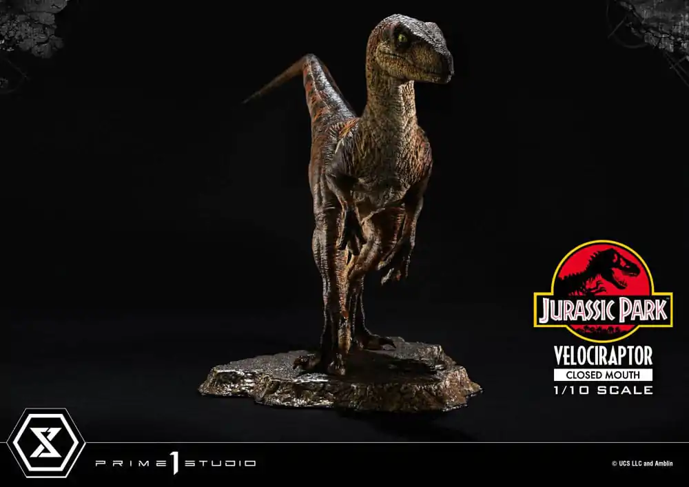 Jurassic Park Prime Collectibles 1/10 Velociraptor Closed Mouth szobor figura 19 cm termékfotó