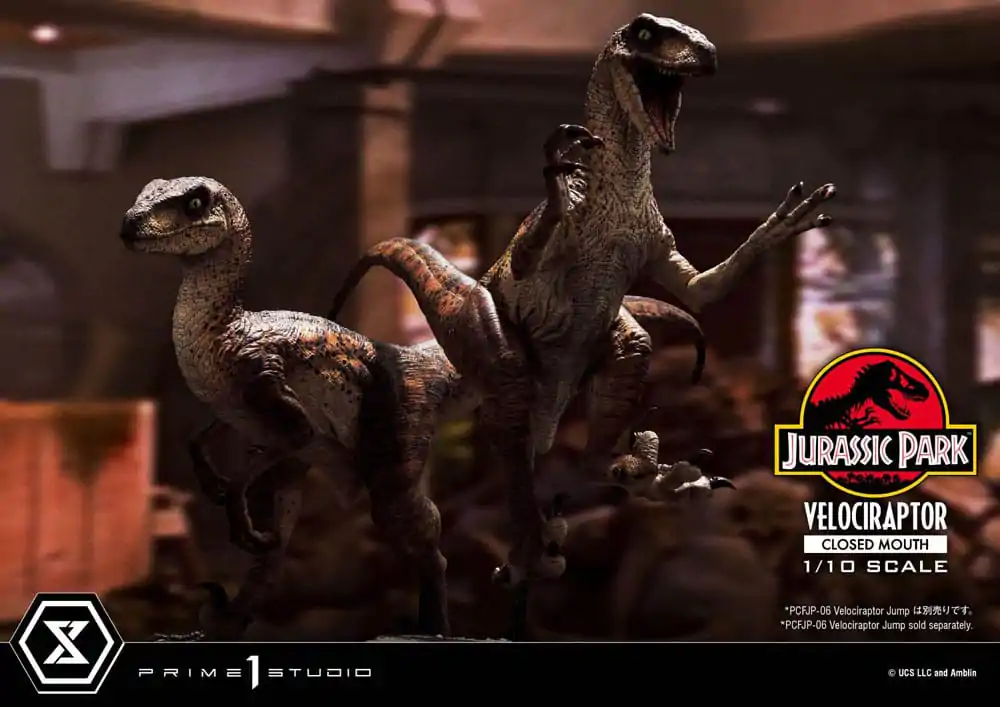 Jurassic Park Prime Collectibles 1/10 Velociraptor Closed Mouth szobor figura 19 cm termékfotó