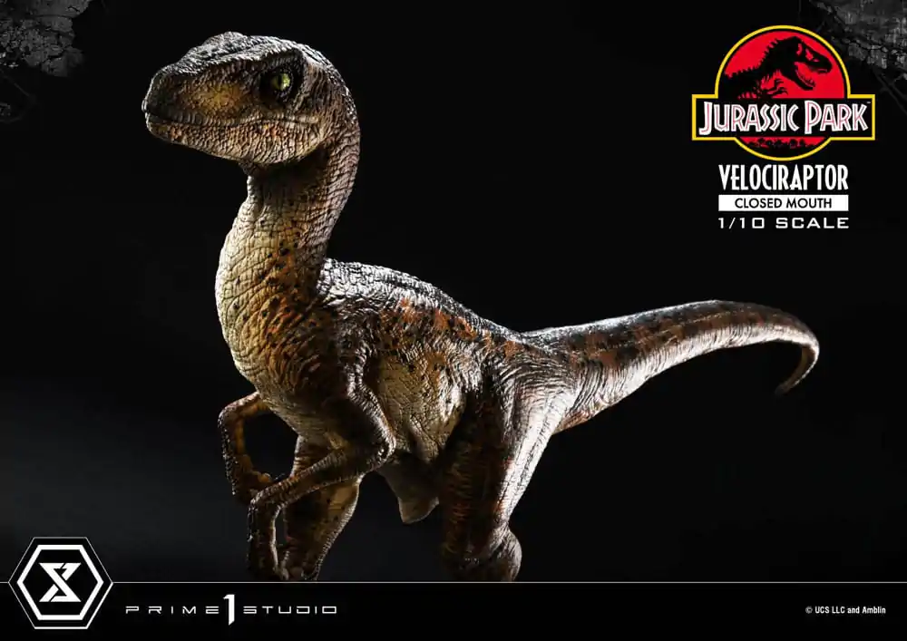 Jurassic Park Prime Collectibles 1/10 Velociraptor Closed Mouth szobor figura 19 cm termékfotó