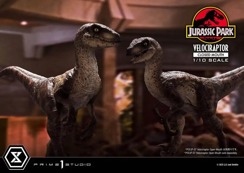 Jurassic Park Prime Collectibles 1/10 Velociraptor Closed Mouth szobor figura 19 cm termékfotó