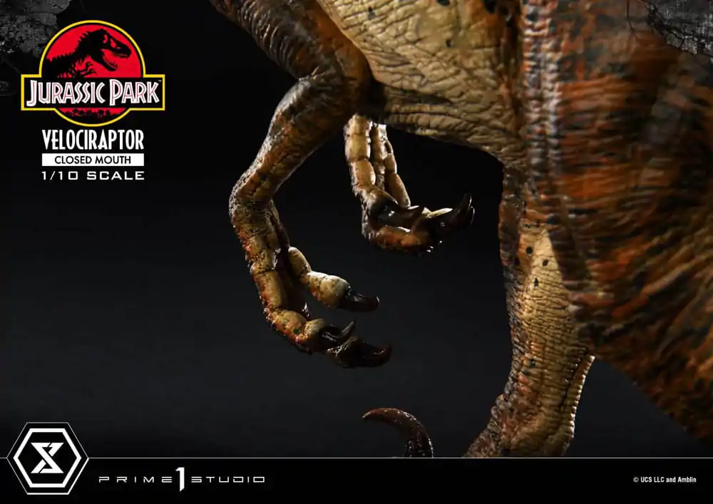 Jurassic Park Prime Collectibles 1/10 Velociraptor Closed Mouth szobor figura 19 cm termékfotó