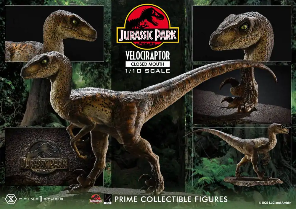 Jurassic Park Prime Collectibles 1/10 Velociraptor Closed Mouth szobor figura 19 cm termékfotó