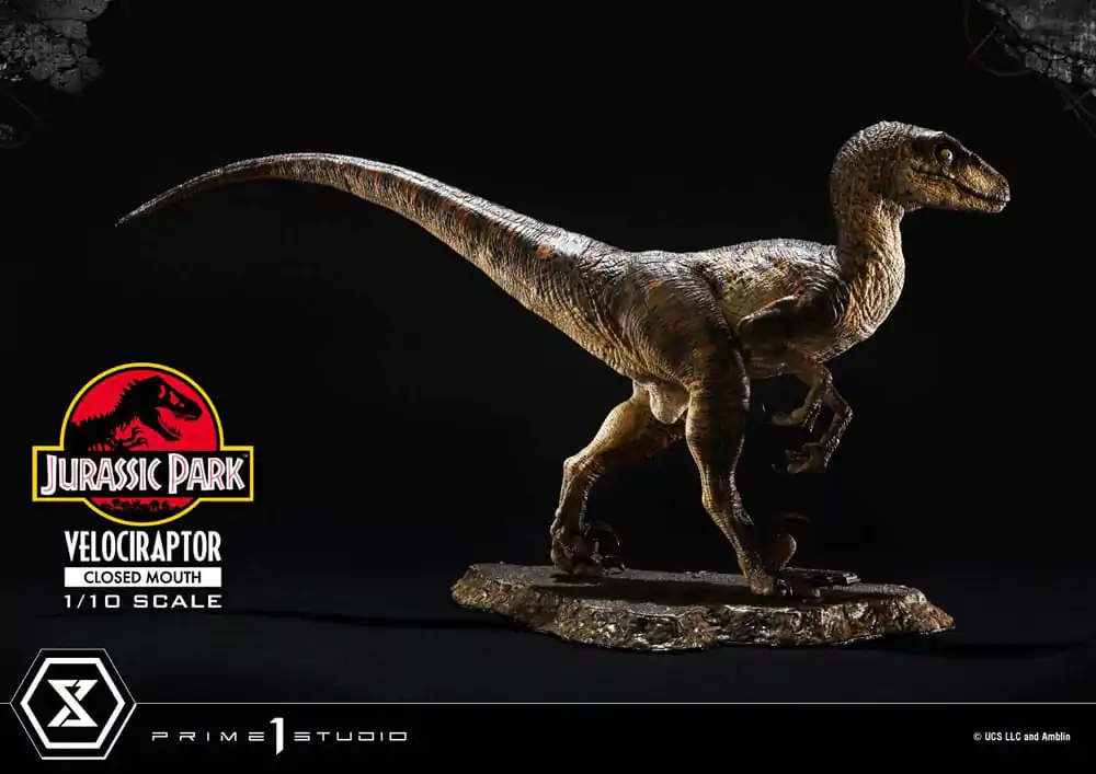 Jurassic Park Prime Collectibles 1/10 Velociraptor Closed Mouth szobor figura 19 cm termékfotó