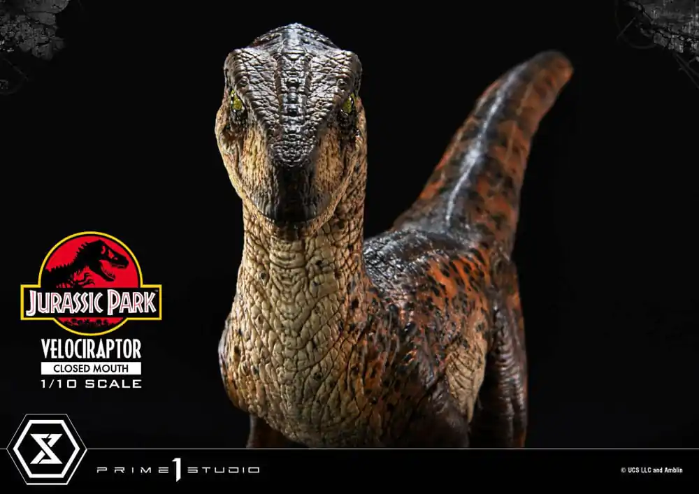 Jurassic Park Prime Collectibles 1/10 Velociraptor Closed Mouth szobor figura 19 cm termékfotó