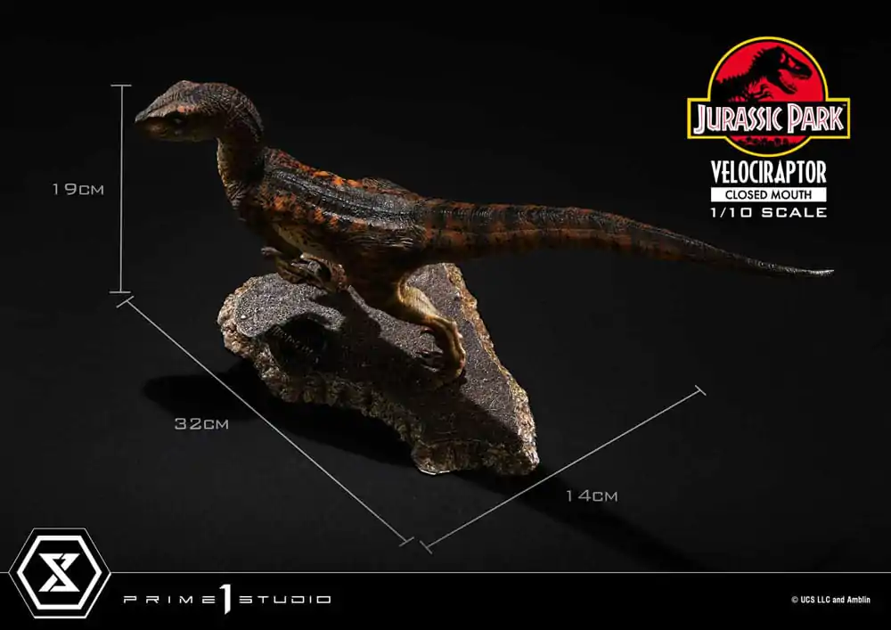 Jurassic Park Prime Collectibles 1/10 Velociraptor Closed Mouth szobor figura 19 cm termékfotó