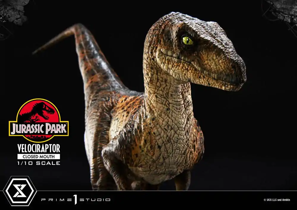 Jurassic Park Prime Collectibles 1/10 Velociraptor Closed Mouth szobor figura 19 cm termékfotó