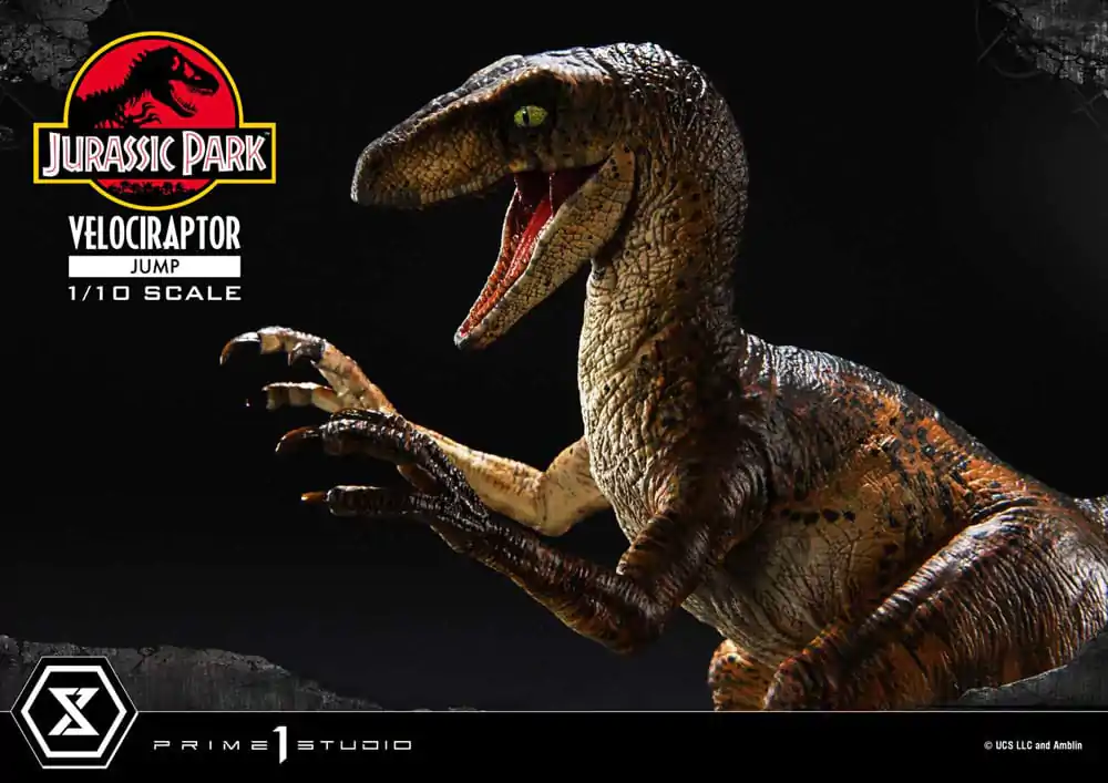 Jurassic Park Prime Collectibles 1/10 Velociraptor Jump szobor figura 21 cm termékfotó