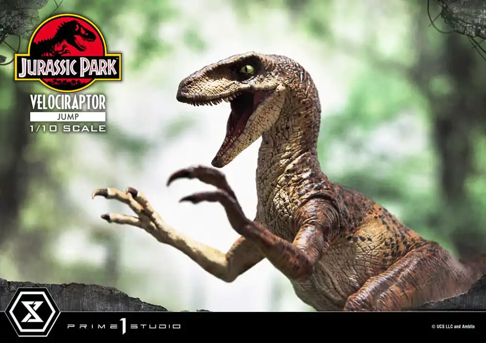 Jurassic Park Prime Collectibles 1/10 Velociraptor Jump szobor figura 21 cm termékfotó