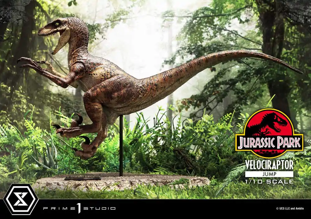 Jurassic Park Prime Collectibles 1/10 Velociraptor Jump szobor figura 21 cm termékfotó