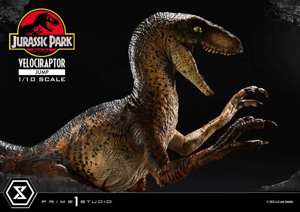 Jurassic Park Prime Collectibles 1/10 Velociraptor Jump szobor figura 21 cm termékfotó