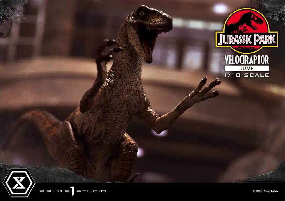 Jurassic Park Prime Collectibles 1/10 Velociraptor Jump szobor figura 21 cm termékfotó