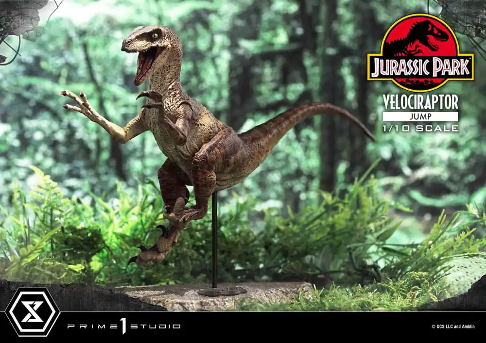 Jurassic Park Prime Collectibles 1/10 Velociraptor Jump szobor figura 21 cm termékfotó