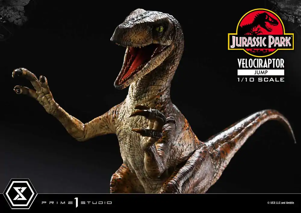 Jurassic Park Prime Collectibles 1/10 Velociraptor Jump szobor figura 21 cm termékfotó