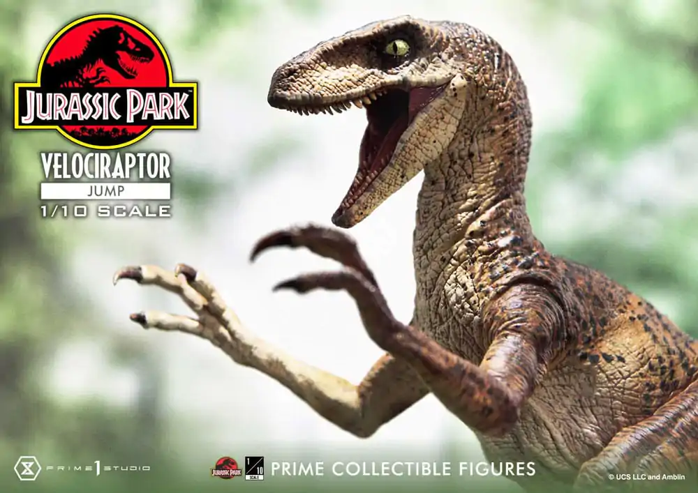 Jurassic Park Prime Collectibles 1/10 Velociraptor Jump szobor figura 21 cm termékfotó